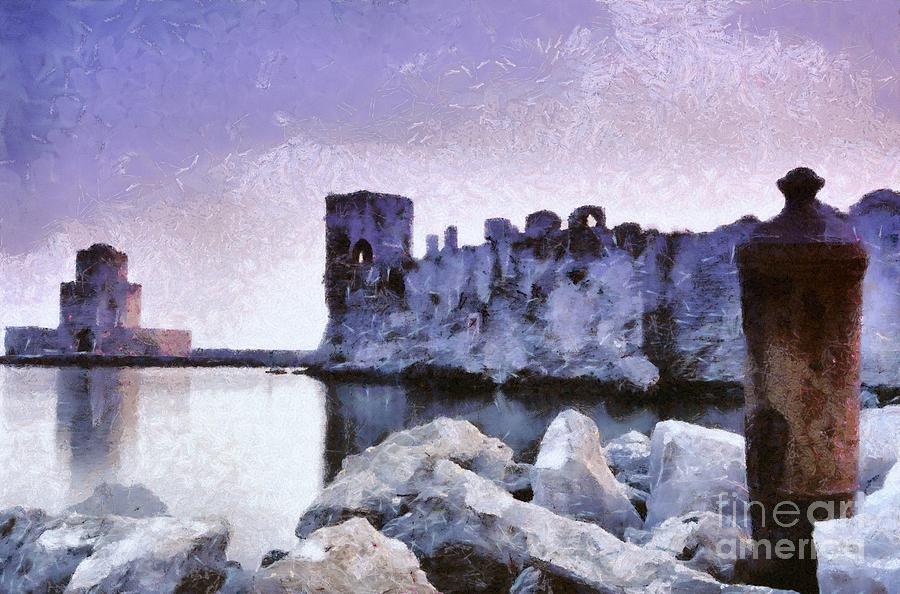 Methoni castle #9 Painting by George Atsametakis