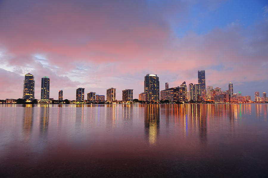 Miami night scene #6 Photograph by Songquan Deng