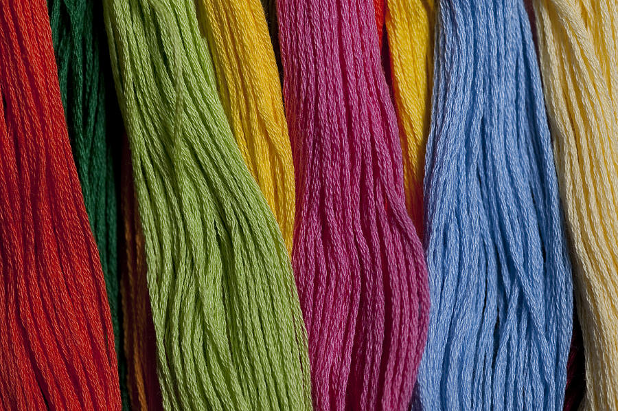 Multicolored embroidery thread in rows #6 Photograph by Jim Corwin