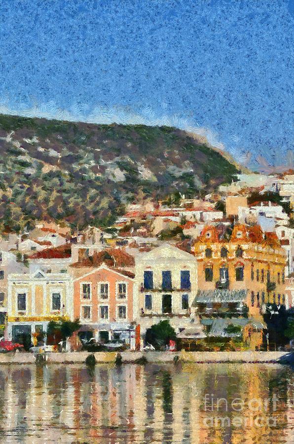 Mytilini port #2 Painting by George Atsametakis