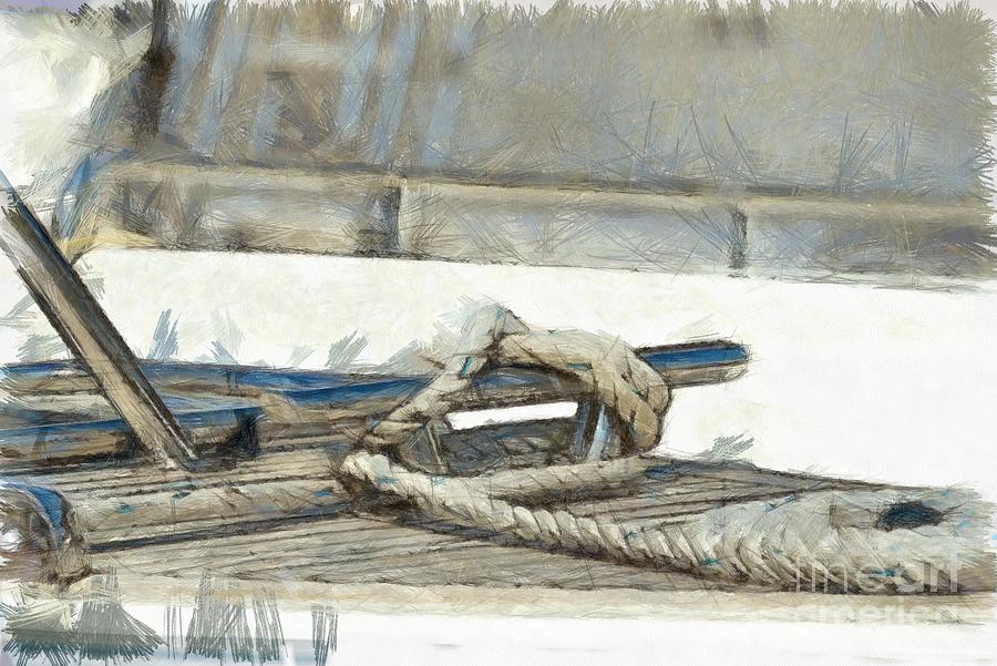 Rope Painting - Nautical knots #11 by George Atsametakis