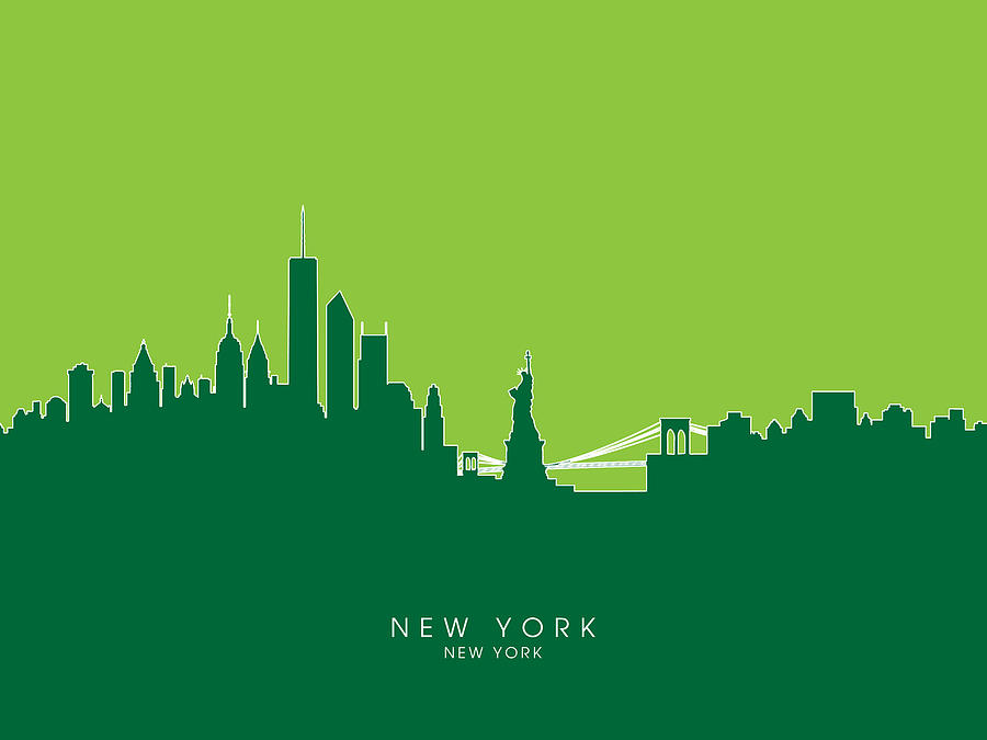 New York Skyline #6 Digital Art by Michael Tompsett