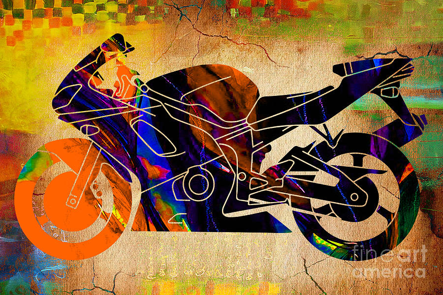 Ninja Mixed Media - Ninja Motorcycle Art #6 by Marvin Blaine