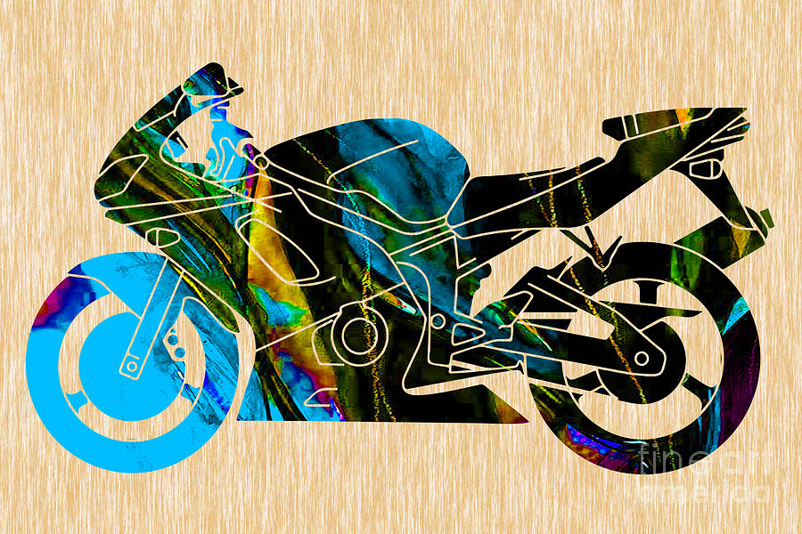 Ninja Motorcycle #6 Mixed Media by Marvin Blaine