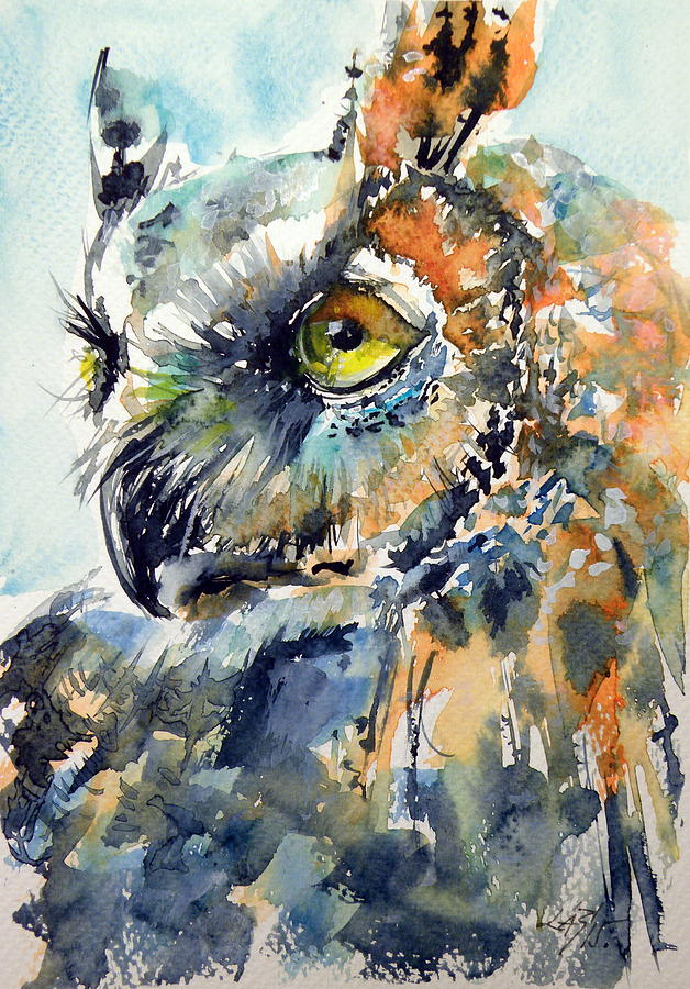 Owl #5 Painting by Kovacs Anna Brigitta