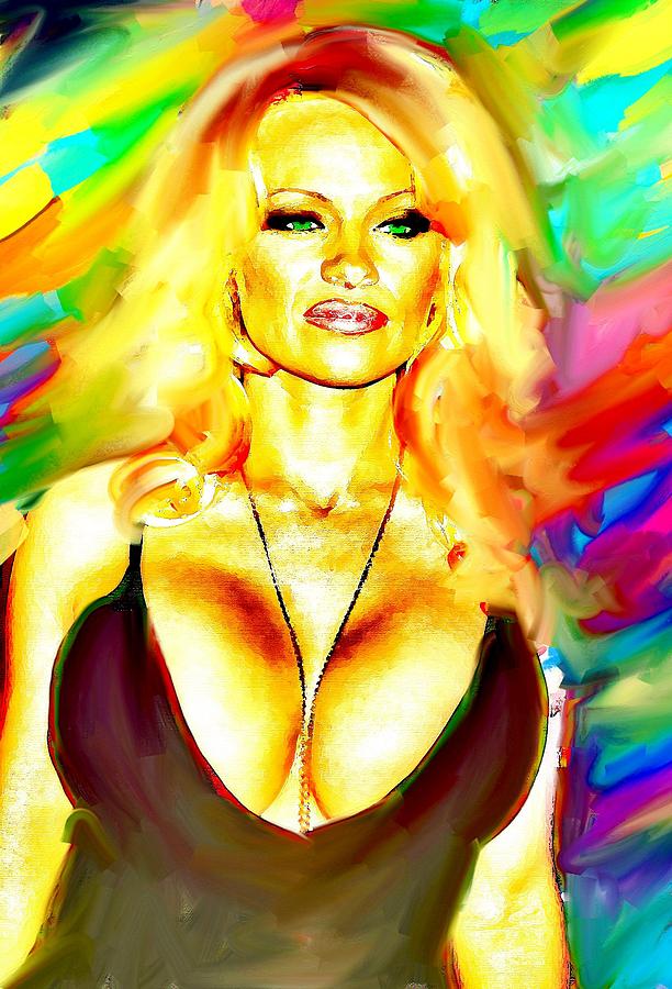 Pamela Anderson #6 Painting by Bogdan Floridana Oana