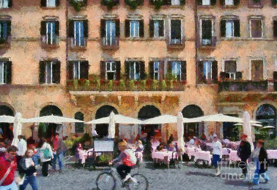 Piazza Navona in Rome #14 Painting by George Atsametakis