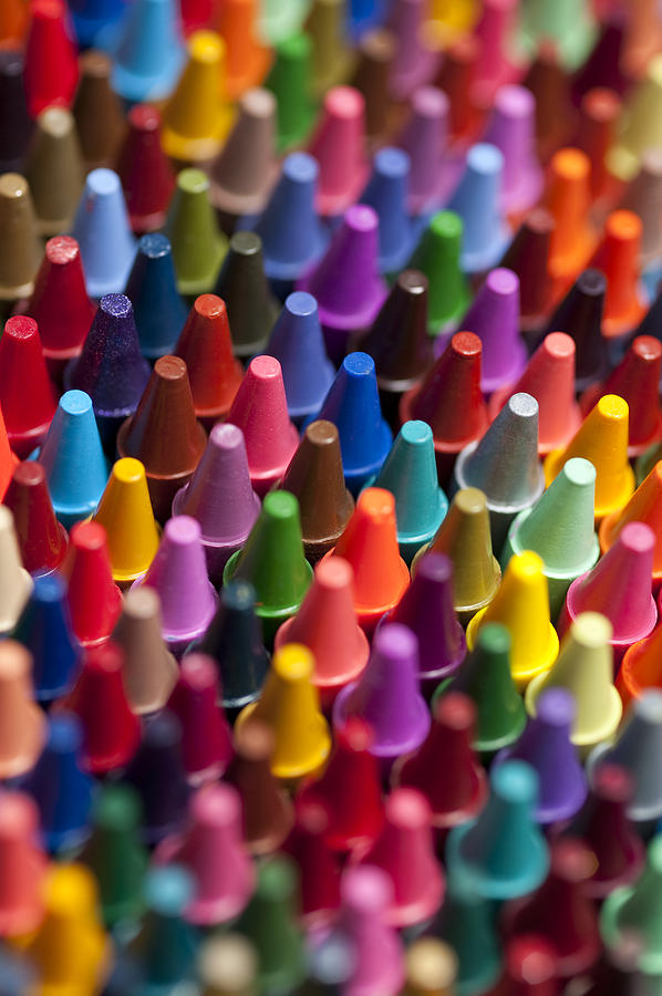 Rows of multicolored crayons  #6 Photograph by Jim Corwin