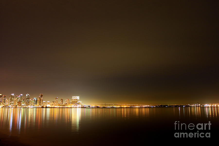 San Diego Skyline Night #6 Photograph by Henrik Lehnerer