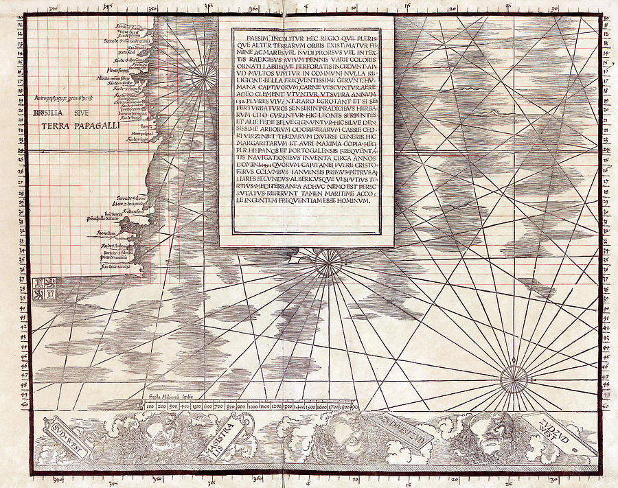 Section Of Waldseemuller's Carta Marina Photograph By Library Of ...