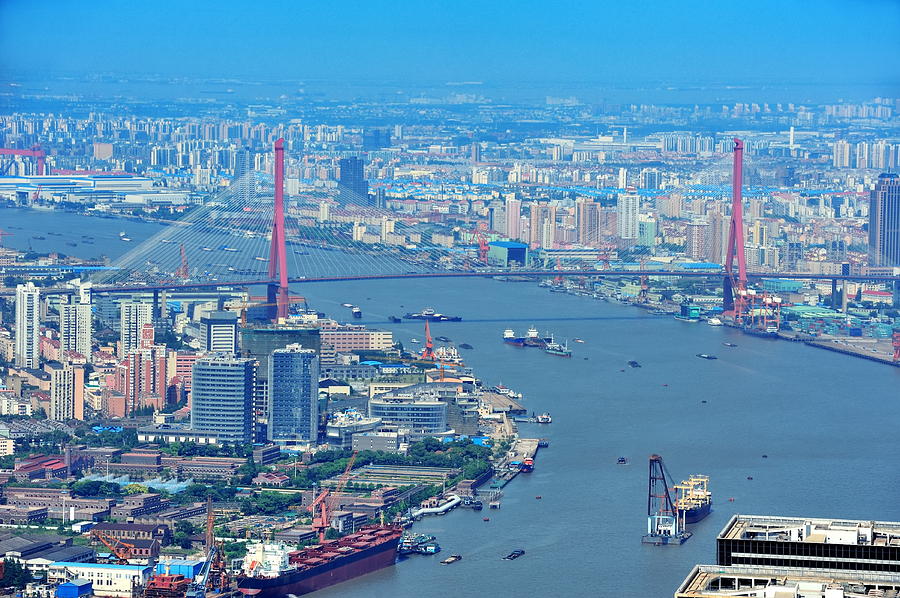 Shanghai aerial in the day #6 Photograph by Songquan Deng