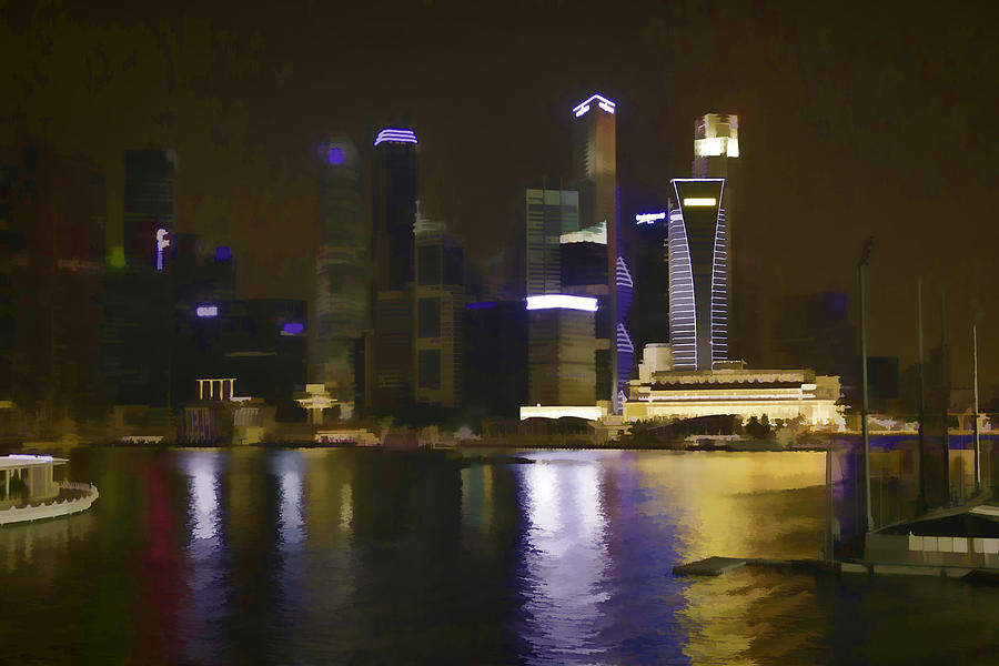 Singapore skyline as seen from the pedestrian bridge #6 Photograph by Ashish Agarwal