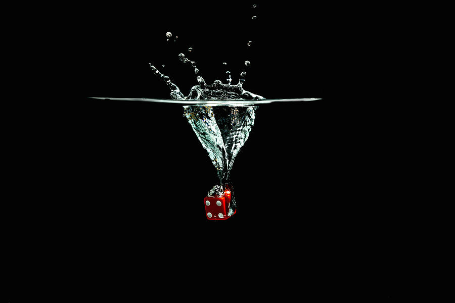 Splashing Dice #6 Photograph by Peter Lakomy