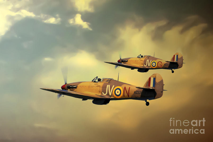 6 Squadron Hurricanes Digital Art by Airpower Art