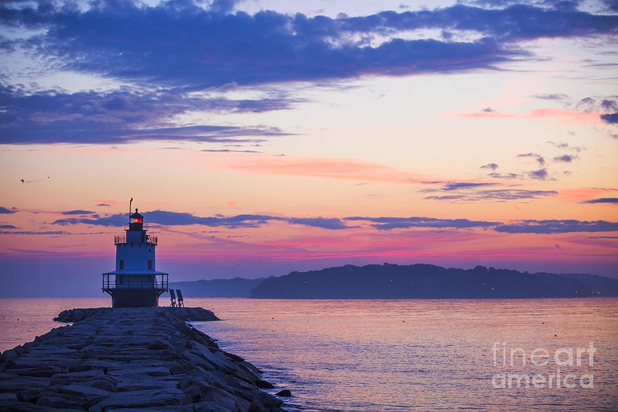 Portland Photograph - Sunrise at Spring Point Lighthouse #7 by Diane Diederich