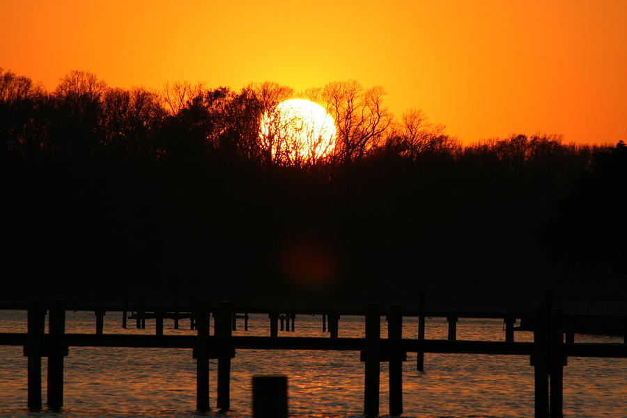 Nature Photograph - Sunset Over Chesapeake Bay #6 by Valia Bradshaw