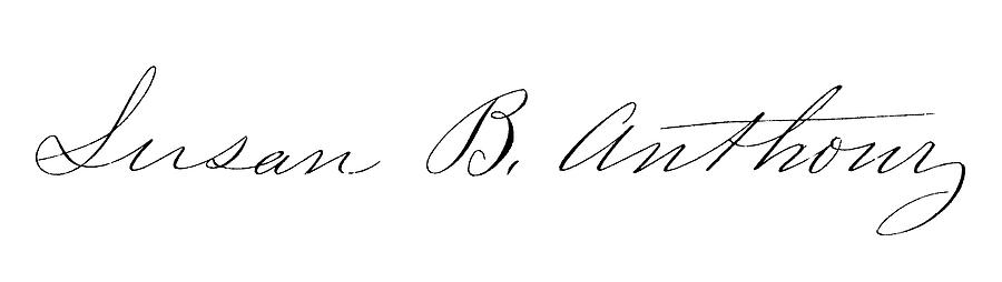 Susan B. Anthonys Signature Drawing by Susan B Anthony