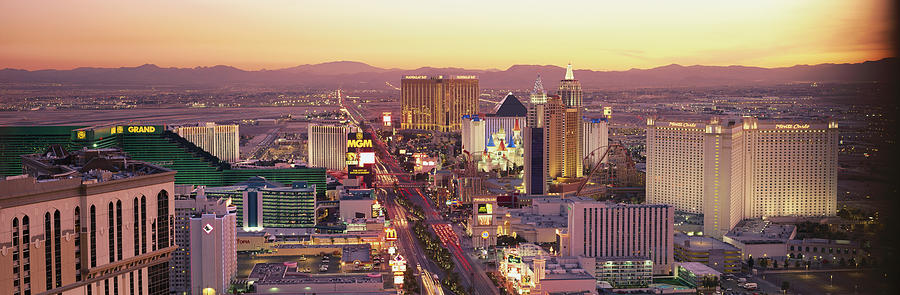 Sunset Photograph - The Strip, Las Vegas, Nevada, Usa #6 by Panoramic Images