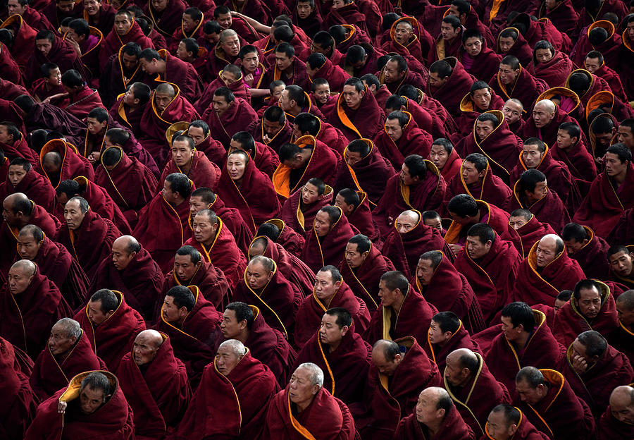 Tibetan Buddhists Celebrate Religion #6 Photograph by Kevin Frayer