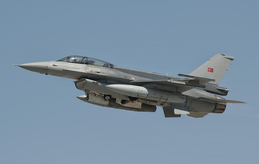 Turkish Air Force F-16 In Flight Photograph by Giovanni Colla - Fine ...