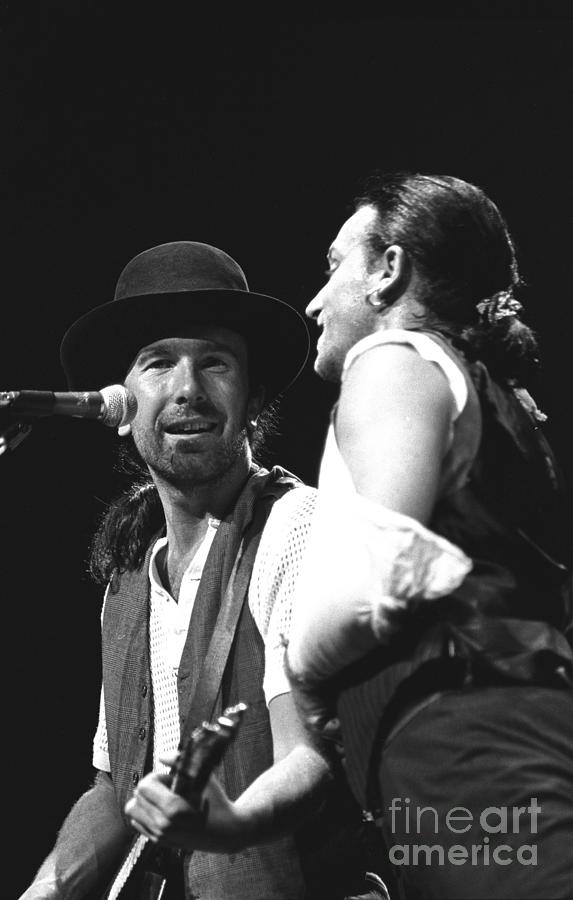 Bono Photograph - U2 - The Edge and Bono #1 by Concert Photos