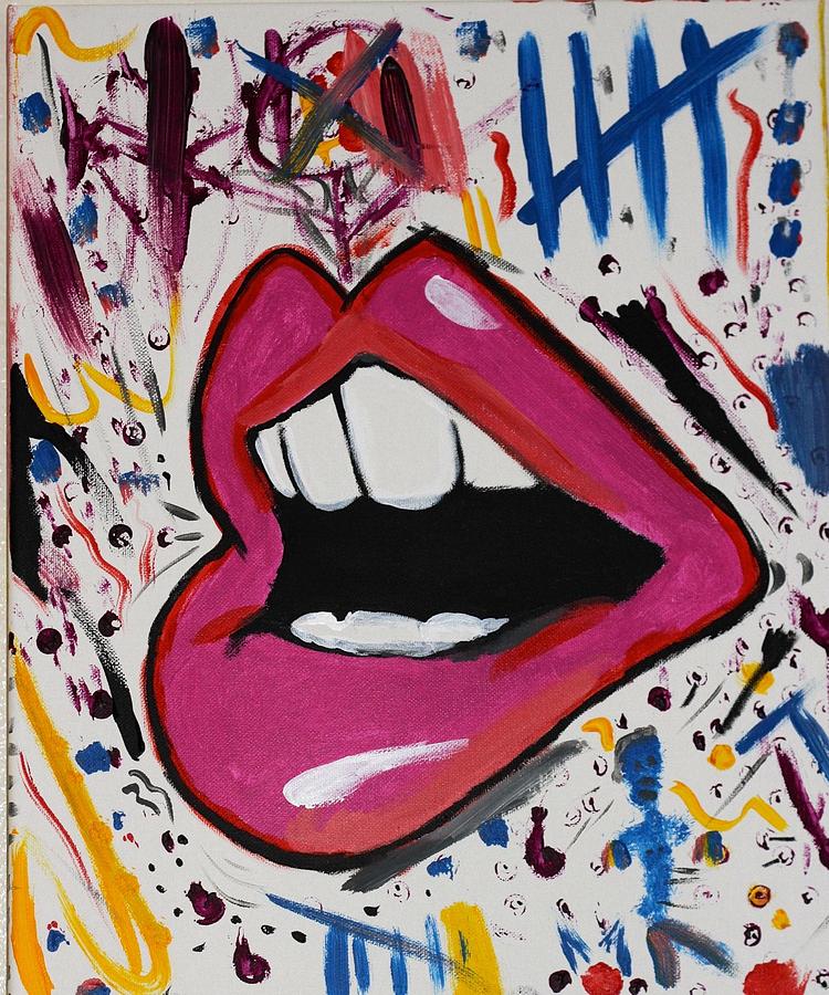 Lips Painting - Untitled 2 by Kim Bell