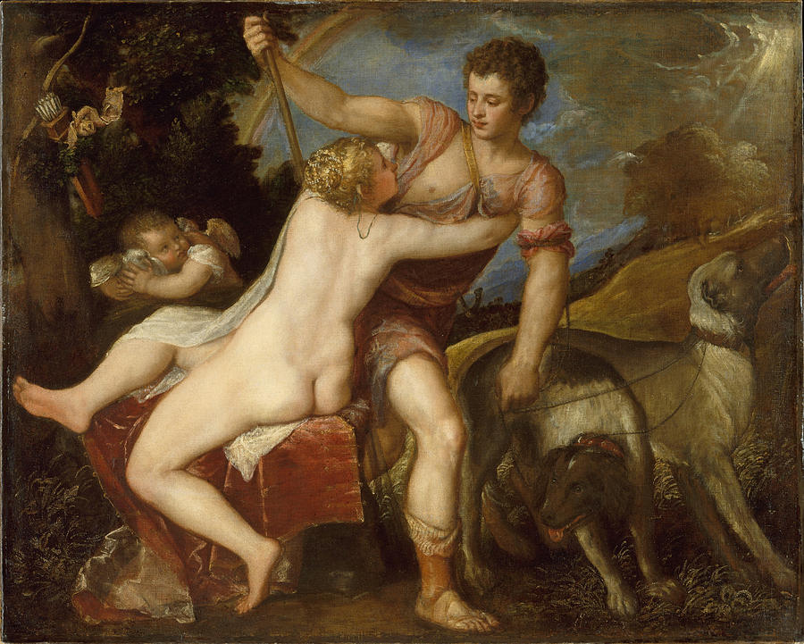 Venus and Adonis #18 Painting by Titian