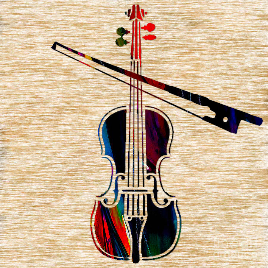 Music Mixed Media - Violin and Bow #7 by Marvin Blaine