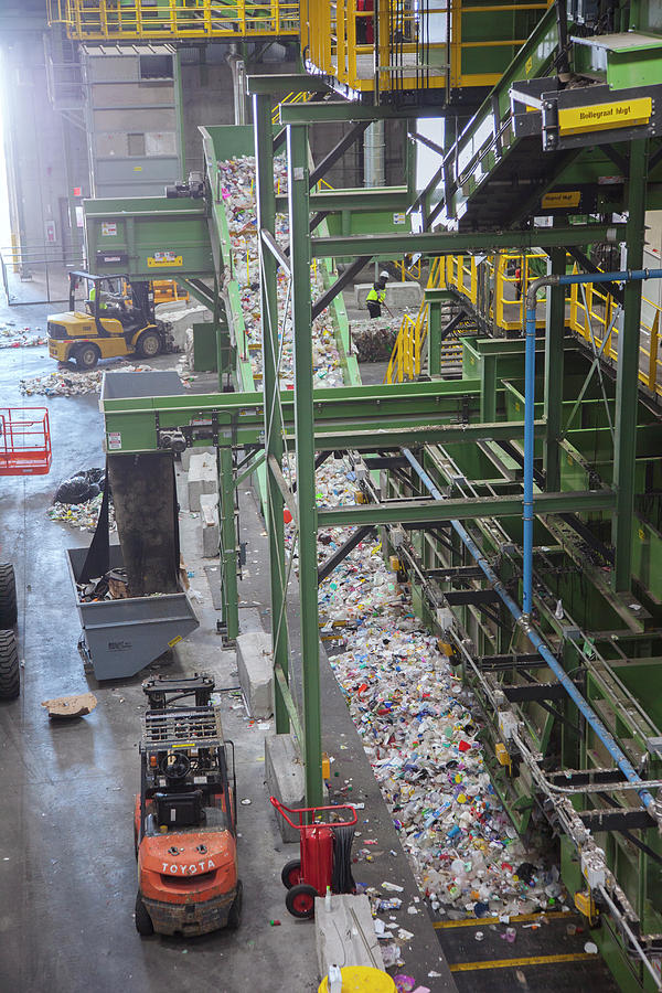 New York City Photograph - Waste Sorting At A Recycling Centre #6 by Peter Menzel