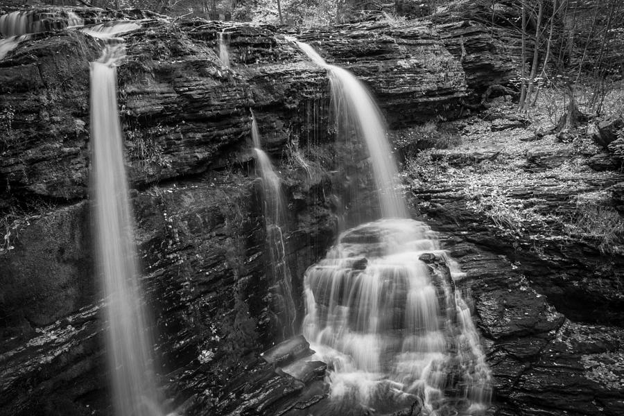 Waterfall Photograph - Waterfalls George W Childs National Park Painted BW   #6 by Rich Franco
