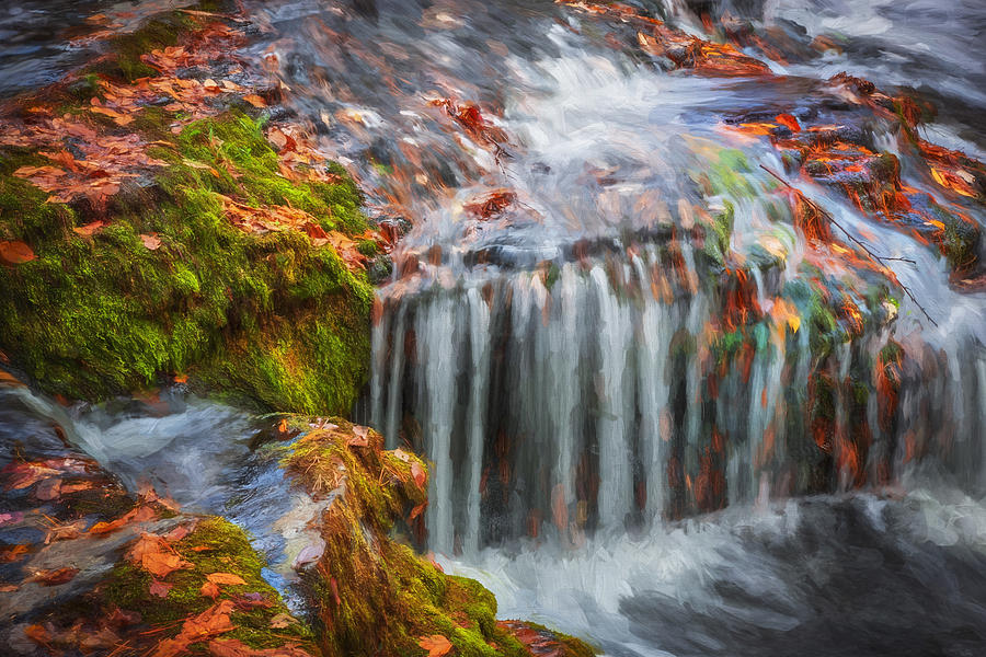 Waterfall Photograph - Waterfalls George W Childs National Park Painted #6 by Rich Franco