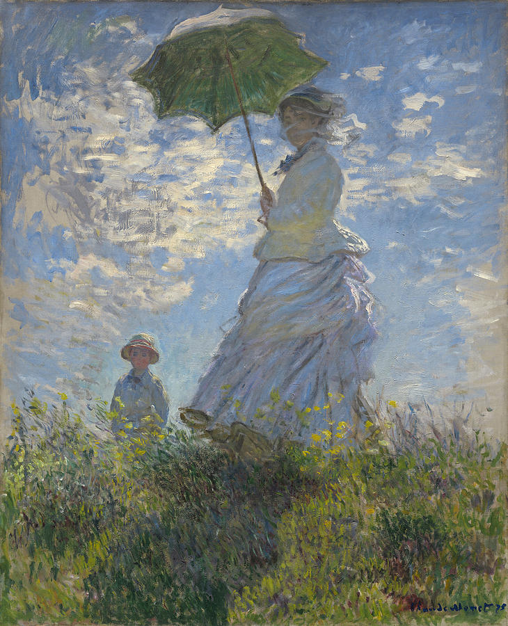 Woman With a Parasol #11 Painting by Claude Monet