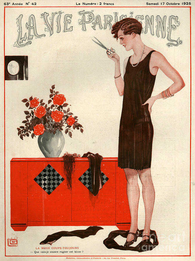Scissor Drawing - 1920s France La Vie Parisienne Magazine #60 by The Advertising Archives