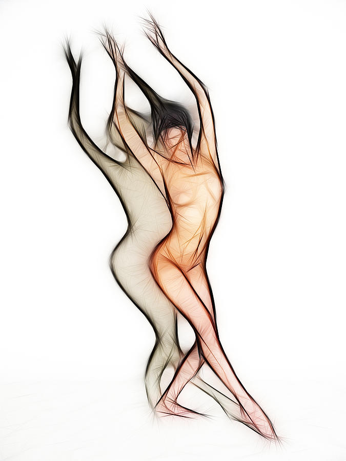 6011 Fractal Nude Dancing with Shadow Photograph by Chris Maher