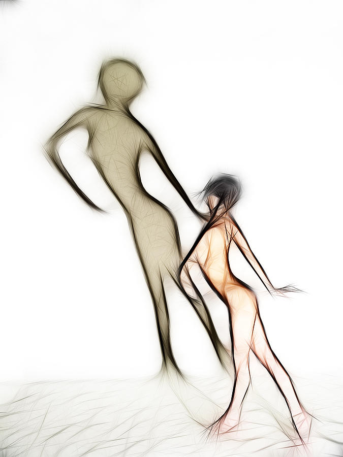 6050 Fractal Nude Dancing with Shadow Photograph by Chris Maher