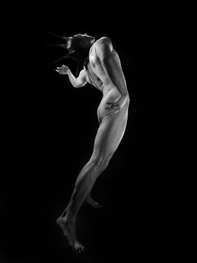 6094 BW Male Nude in Motion Photograph by Chris Maher