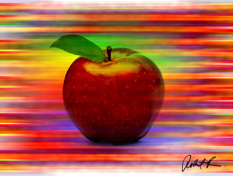 60x45 print or canvas wrap THE APPLE by Robert R signed prints Painting by Robert R Splashy Art Abstract Paintings