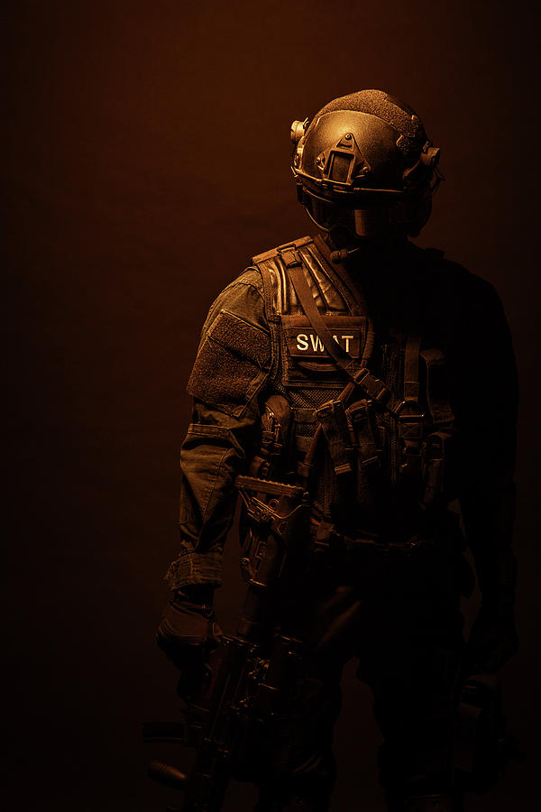 Spec Ops Police Officer Swat In Black #61 Photograph by Oleg Zabielin