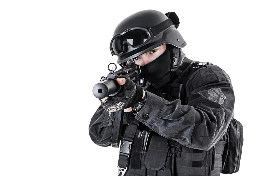 Spec Ops Police Officer Swat In Black #62 Photograph by Oleg Zabielin