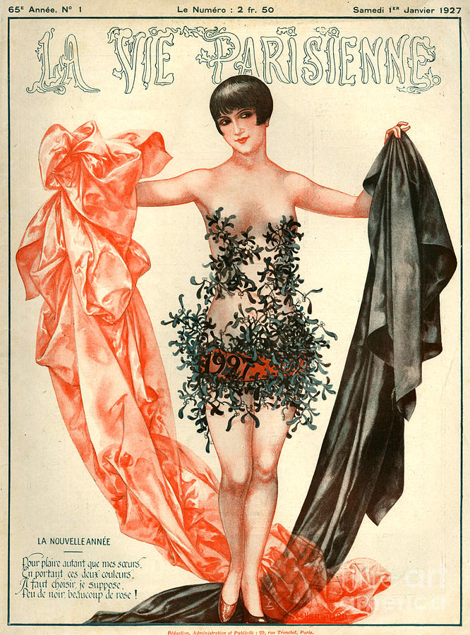 Christmas Drawing - 1920s France La Vie Parisienne Magazine #63 by The Advertising Archives