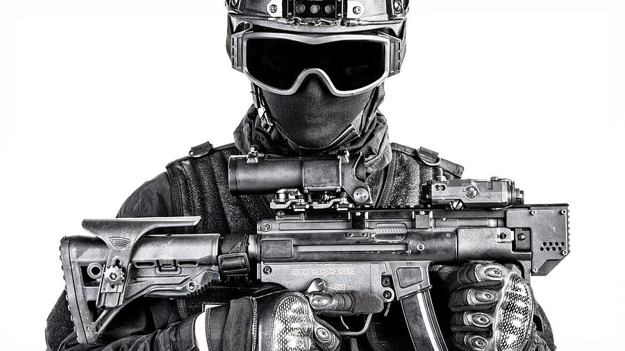 Spec Ops Police Officer Swat In Black #63 Photograph by Oleg Zabielin