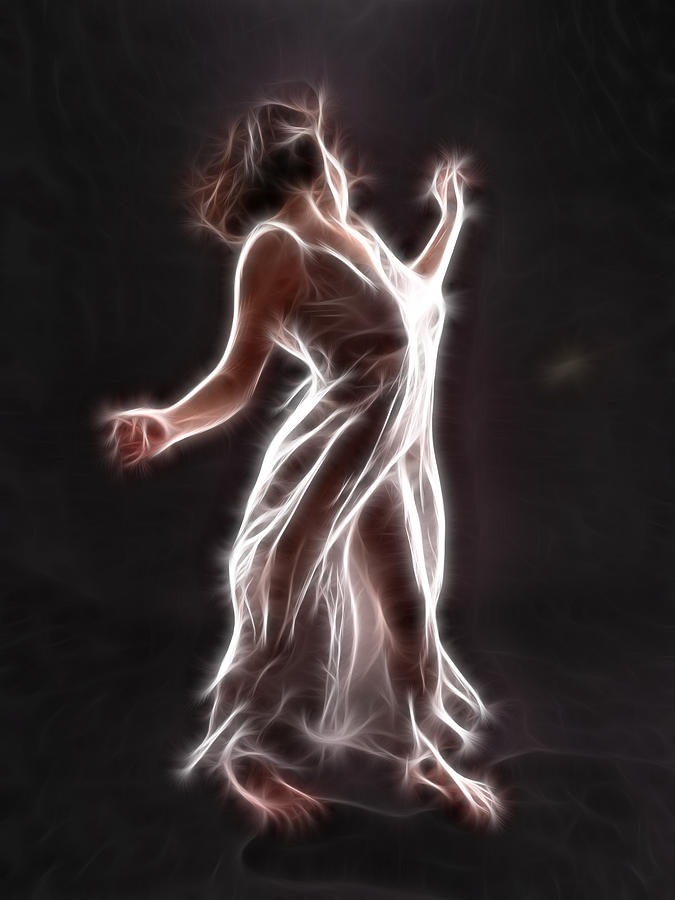6300 Glowing Fractal Woman Dancing Photograph by Chris Maher