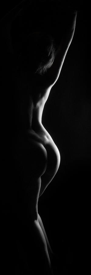 Nude Photograph - 6384 Beautiful Side Light Nude 1 to 3 Ratio Signed Chris Maher by Chris Maher