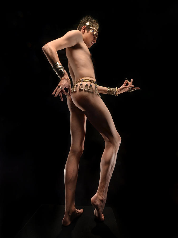 6488 Slim Tall Male Nude Dancer with Jewery from Below Photograph by Chris ...
