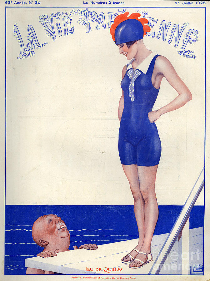 France Drawing - 1920s France La Vie Parisienne Magazine #65 by The Advertising Archives