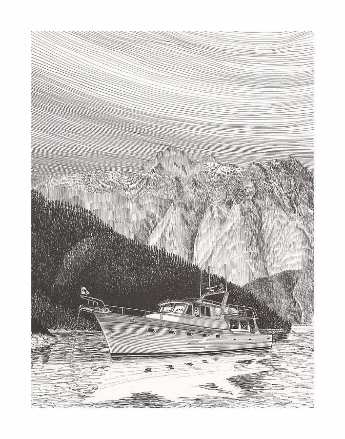  Desolation Sound Quiet Anchorage     Drawing by Jack Pumphrey