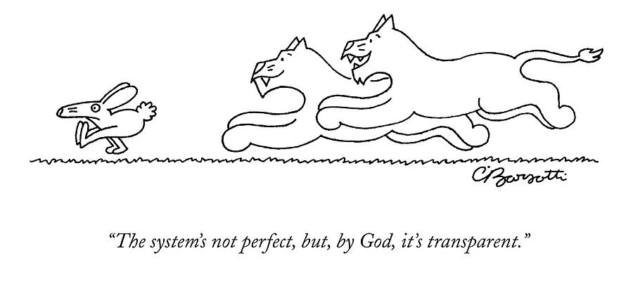 The Systems Not Perfect Drawing by Charles Barsotti