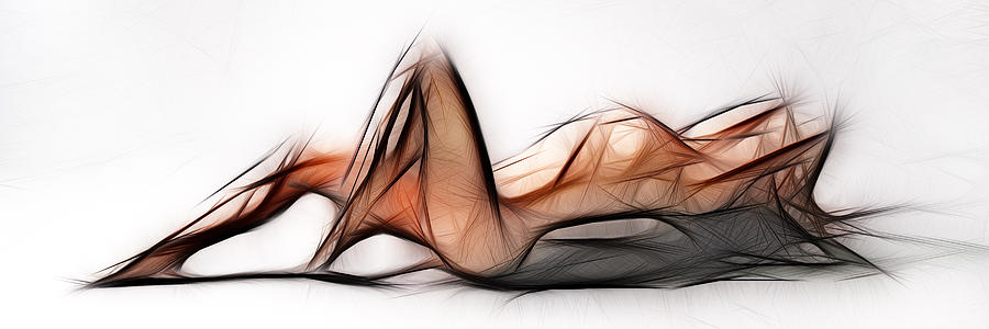 6524 Fractal Nude 1 to 3 ratio Abstract Signed Chris Maher Photograph by Chris Maher