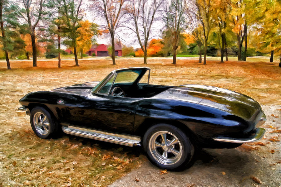 Convertible Roadster Painting - 66 Corvette Stingray 427 by Michael Pickett