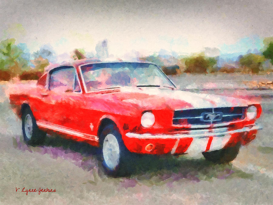66 Mustang GT 350 Painting by Lynne Jenkins